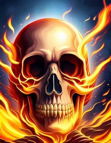 Fiery Skull Engulfed in Flames