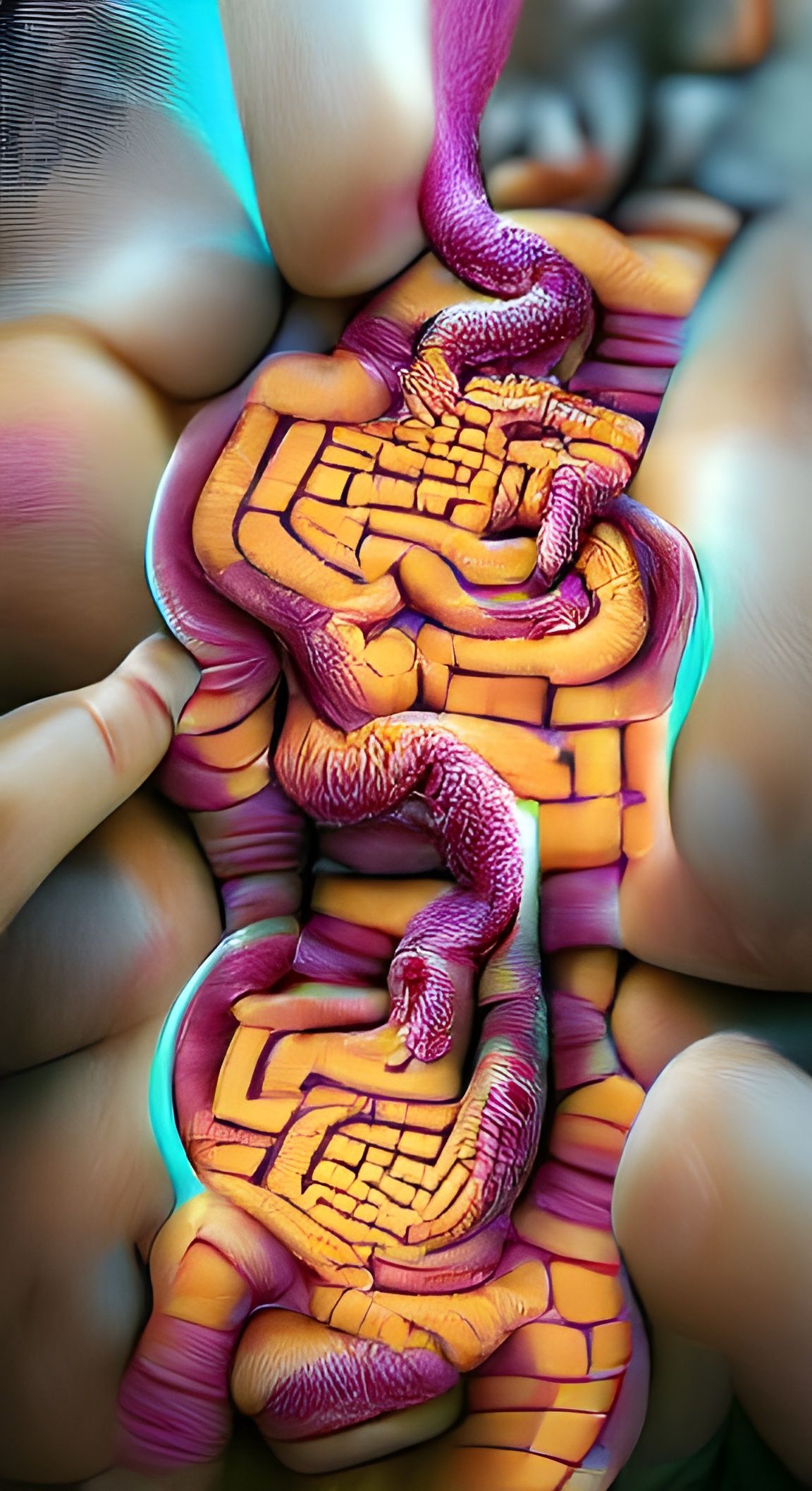 Intricate Colorful Maze in Hyperrealistic Digital Art