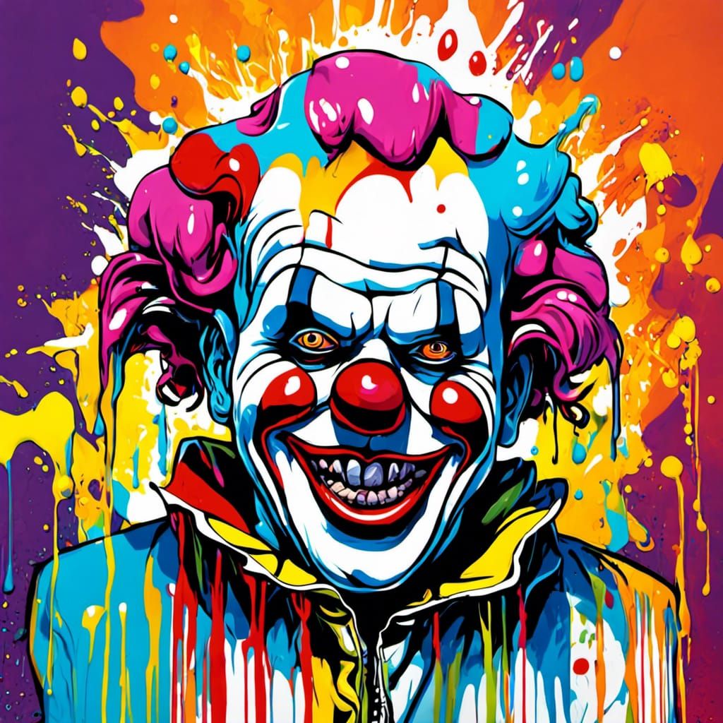 Clown in Straitjacket: Graffiti Street Art