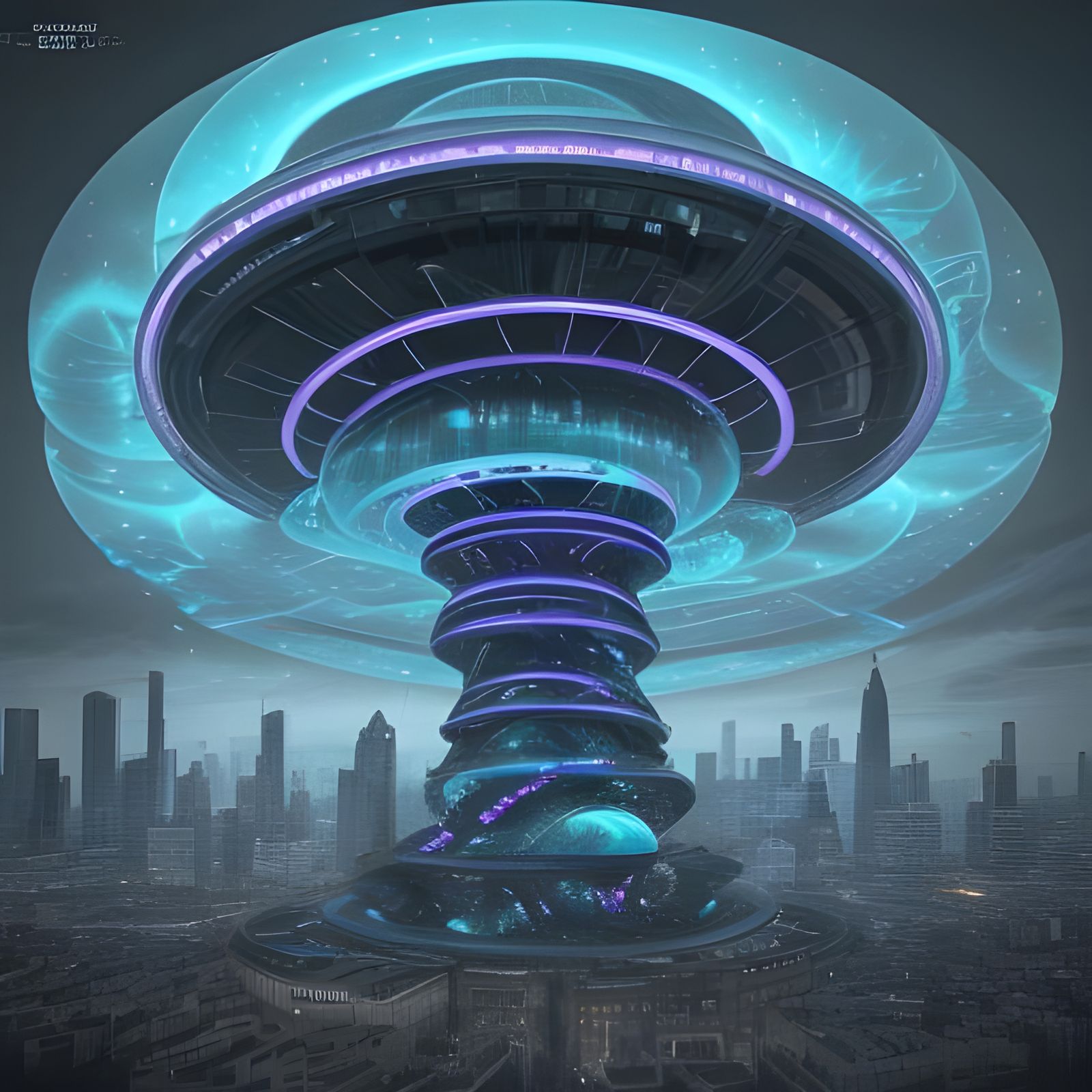 Bioluminescent Sci-Fi Tower Dominates Futuristic Paris