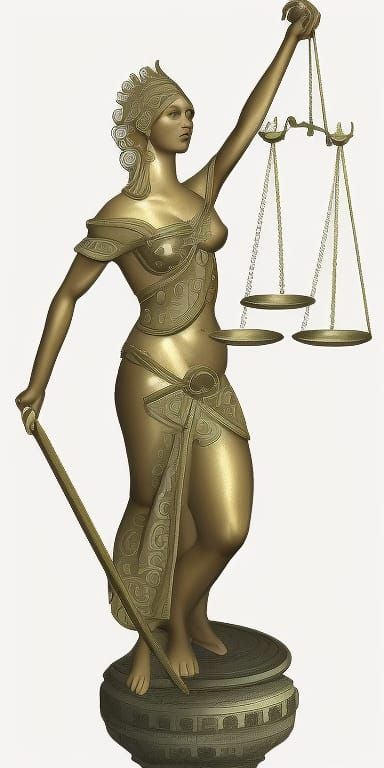 Zodiac Libra Woman with Scales in Palace