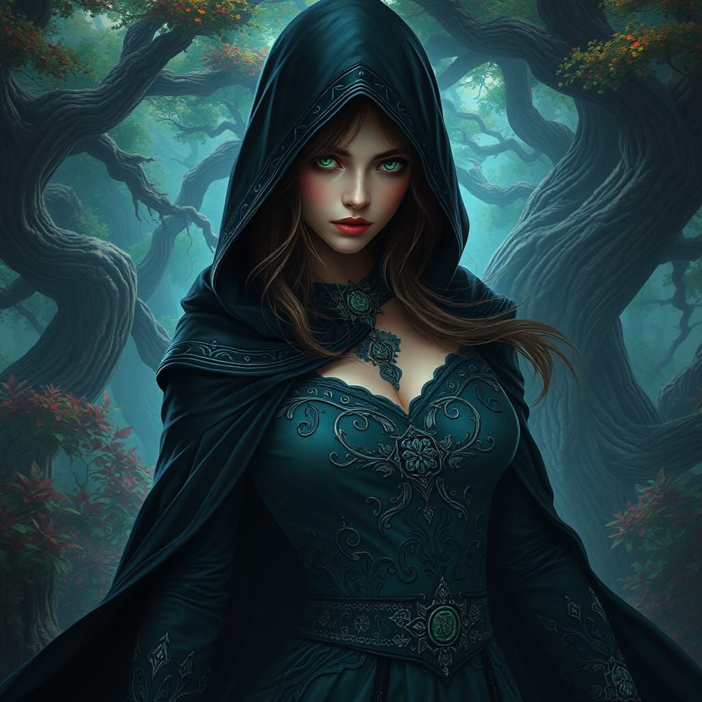 Mystical Assassin in Ethereal Environment: Matte Painting