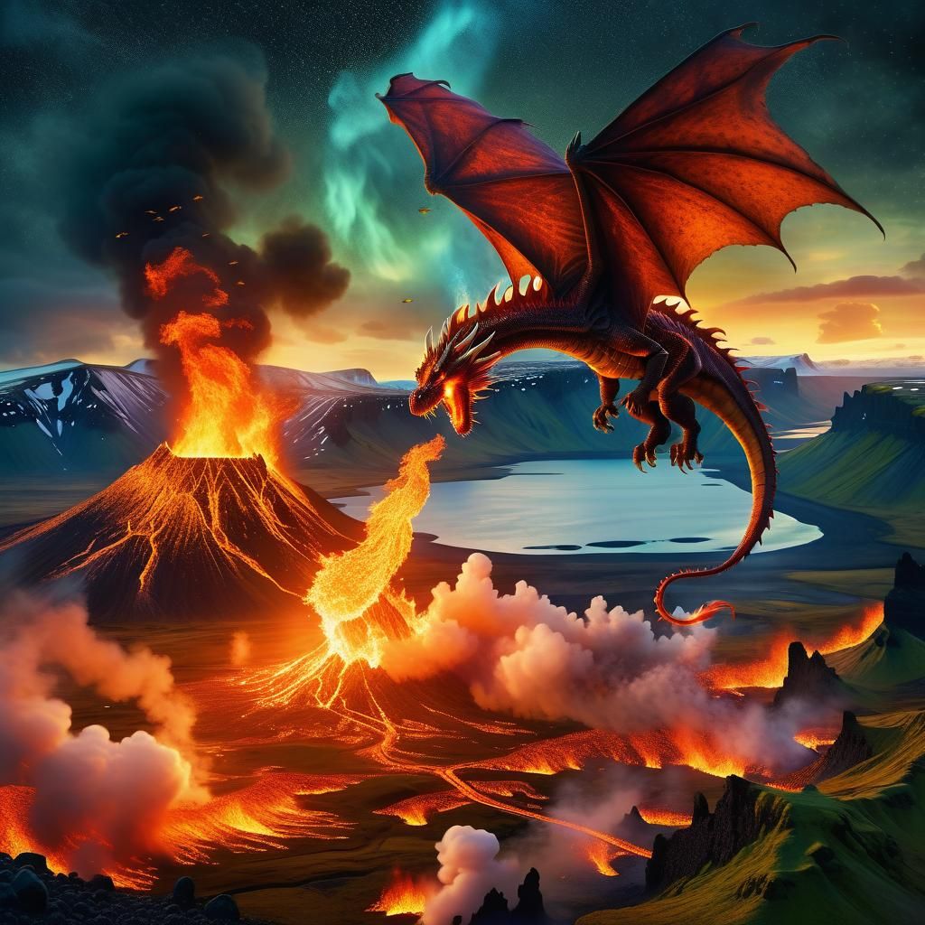 A fire dragon