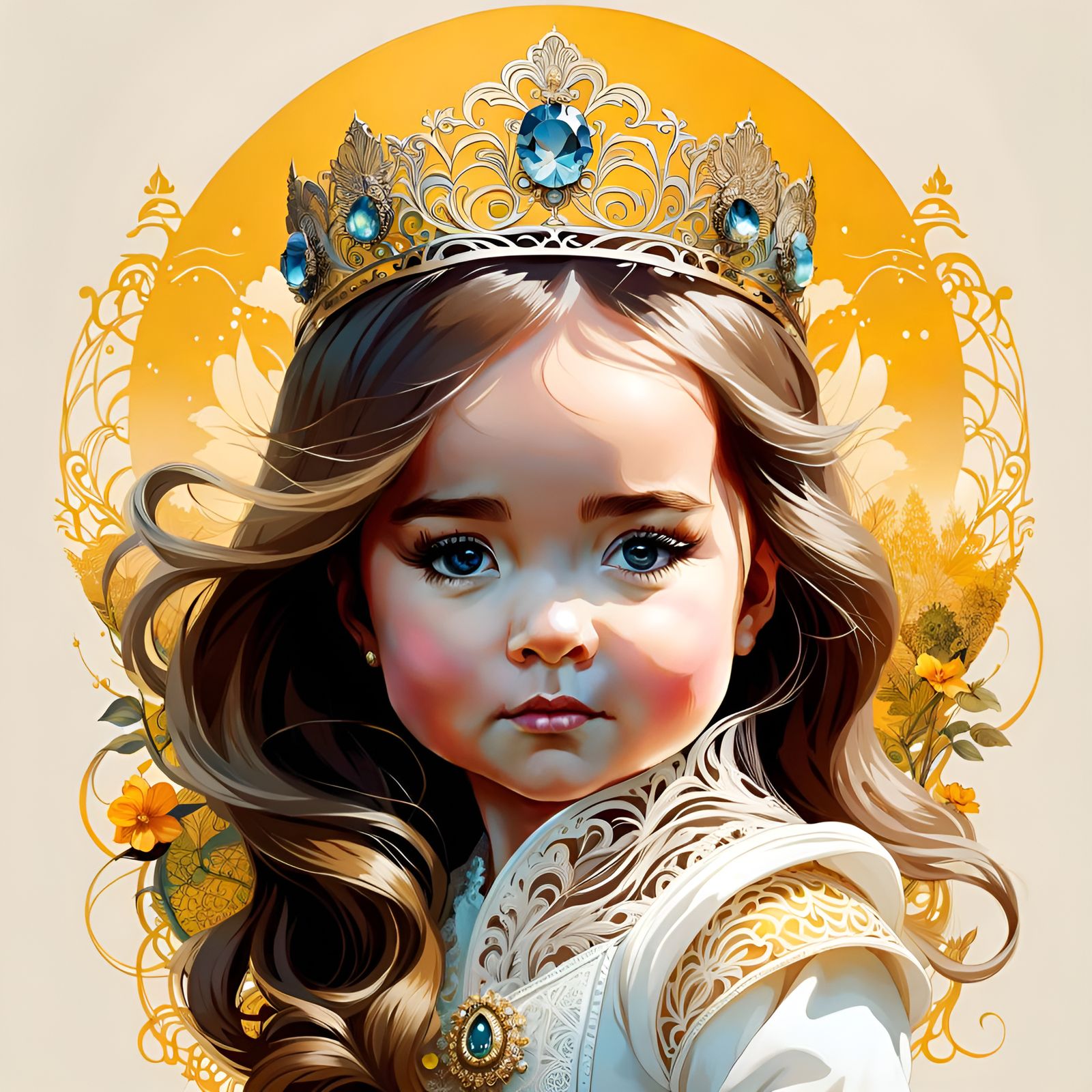 Chibi Baby Princess Kate Middleton Portrait
