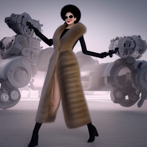 Female Mafia Boss in Sci-Fi Cinematic Style