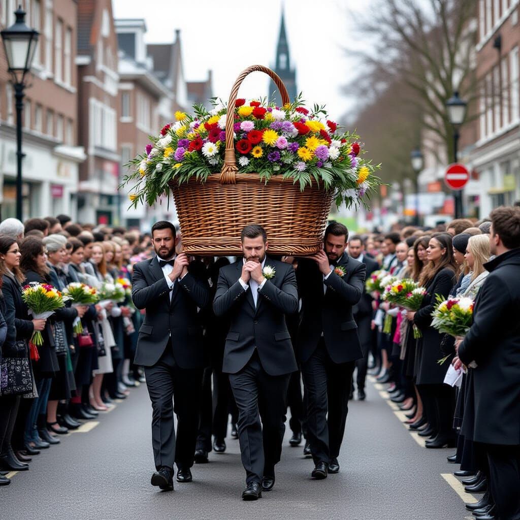 Gothic Funeral Procession with Zentangle Handbasket
