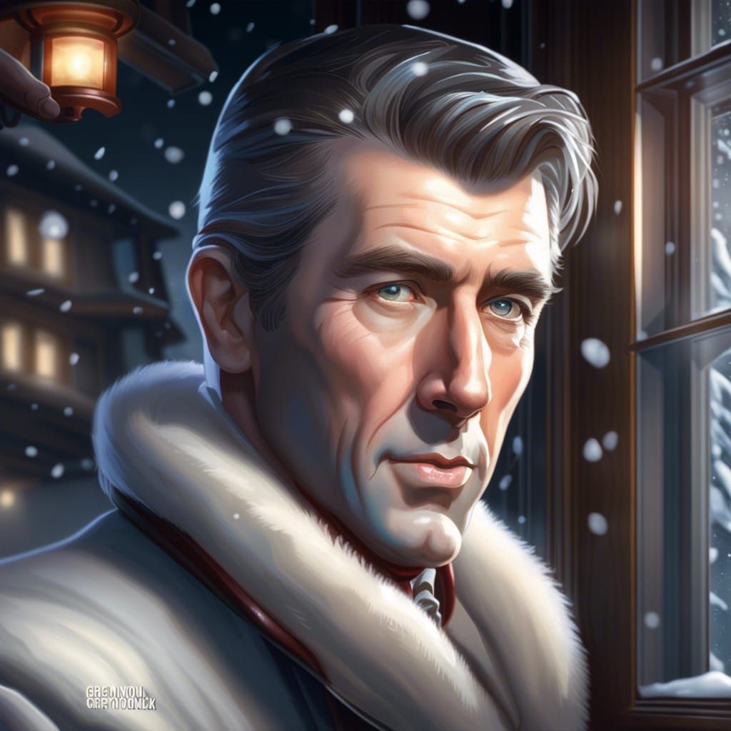 James Stewart Christmas Portrait in Classic Hollywood Style