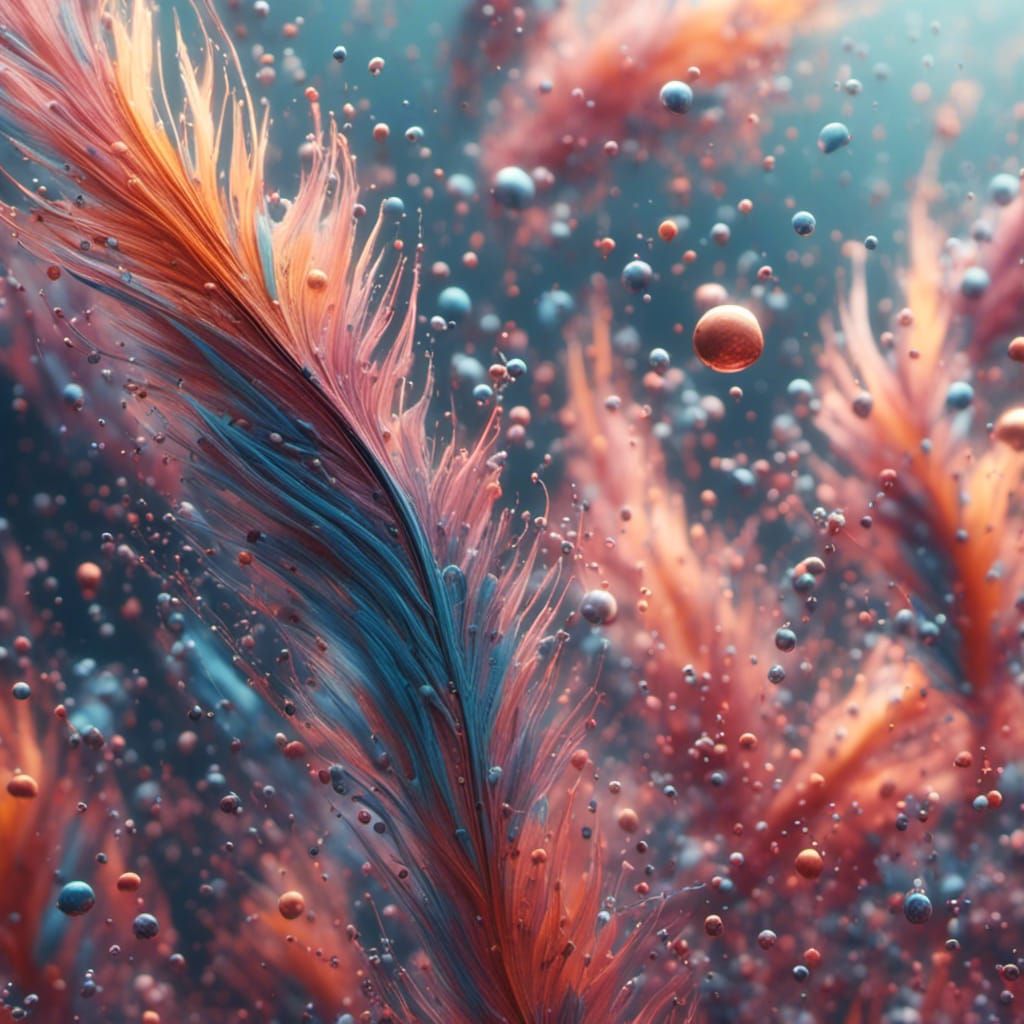 Abstract Bird with Intricate Pastel Feathers