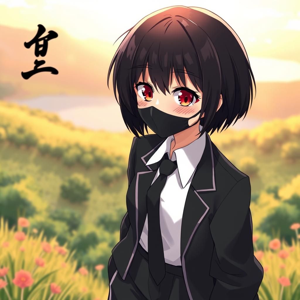 Anime Teen in Boy's Uniform with Sun Mark