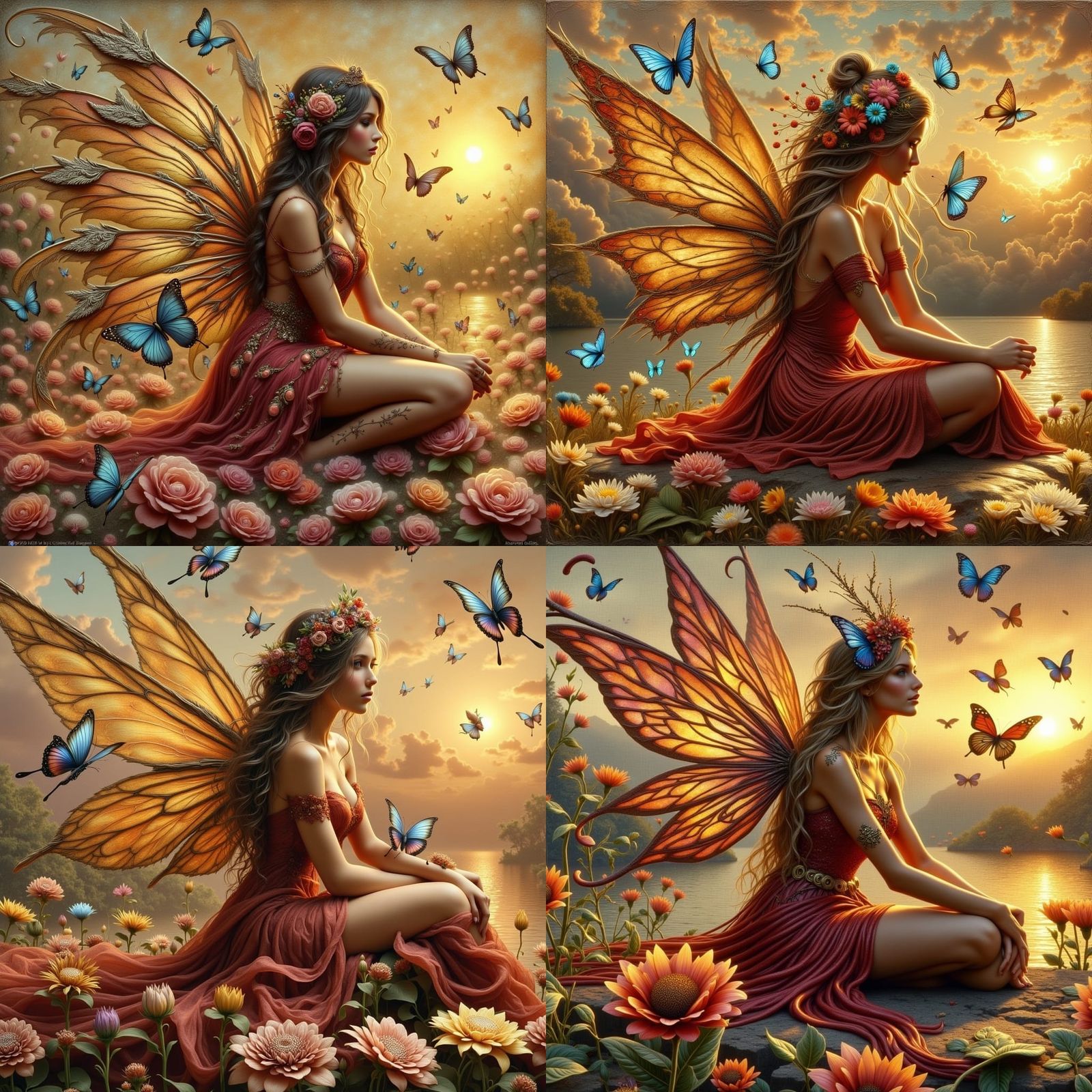 Fantasy Fairy Princess in Sunset Glory