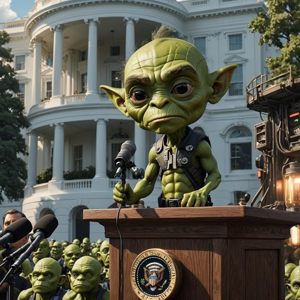 Glowing Alien Spaceship in Science Fiction Style