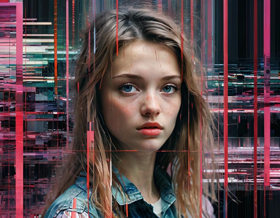 Digital glitch art, Databending, Datamoshing, misaligned, Mi...