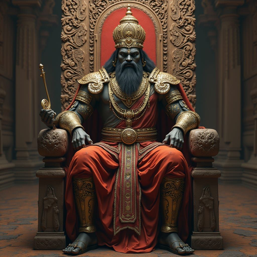 Tamil King Murgan on Throne as Matte Painting