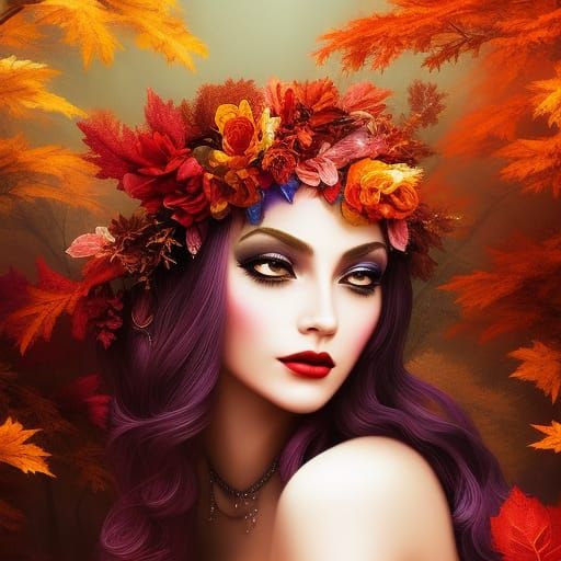 Hyperrealistic Autumn Prince Portrait in Magical Forest