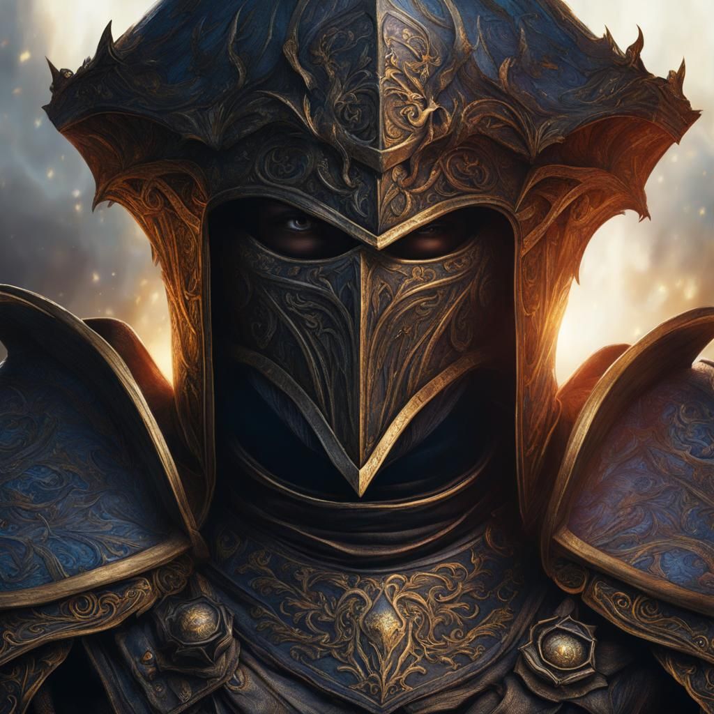 Medieval Knight Portrait in Dark Fantasy Style