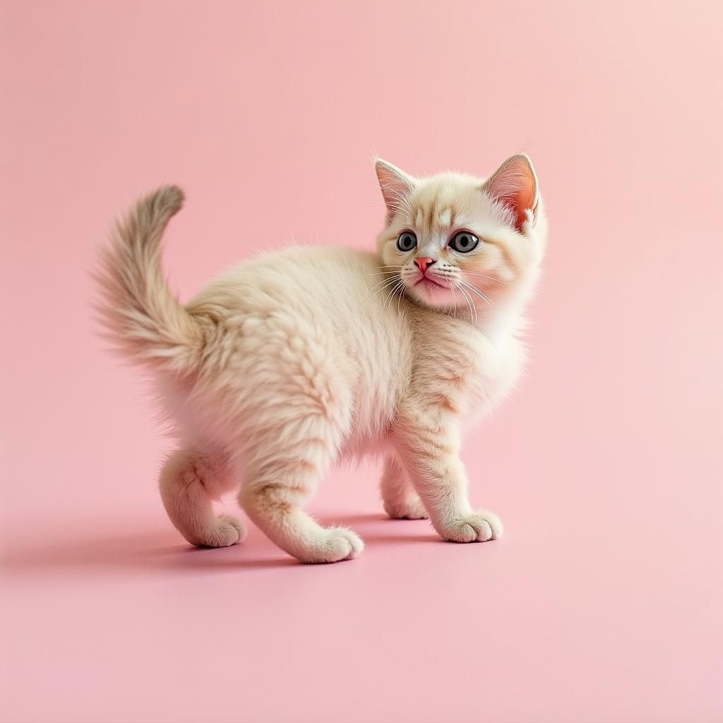 Adorable June Kitten on Light Pink Background