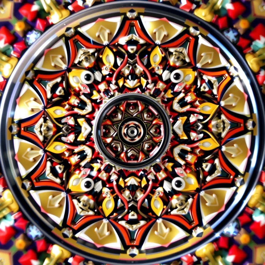 Mechanical Kaleidoscope in Cyberpunk Style