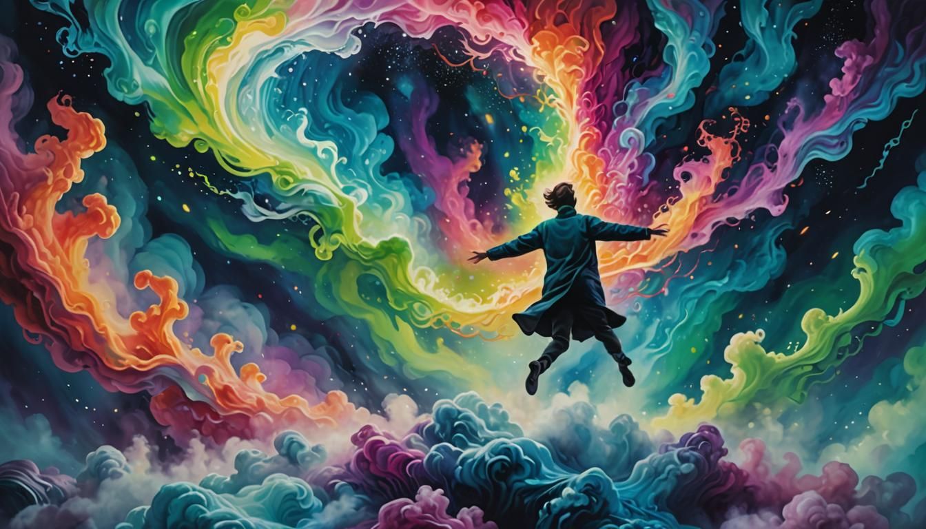 Astral Projection in Dreamlike Oil Painting Style