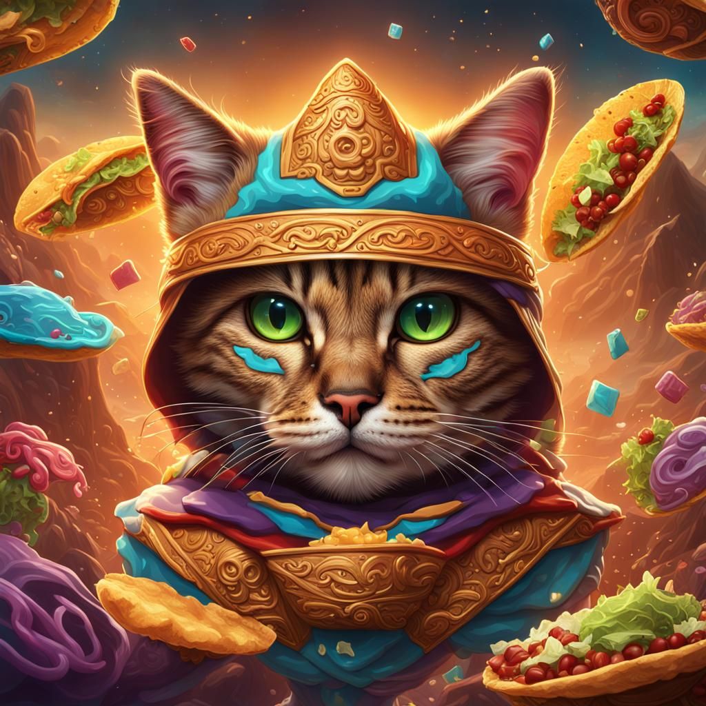 Fantastical Taco Cat Concept Art in 8K