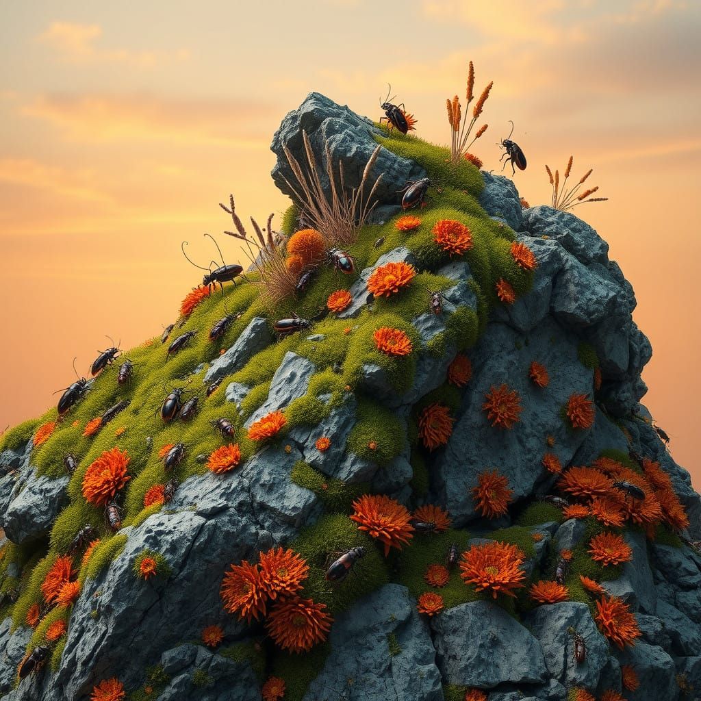 Hyperrealistic Landscape of Lush Earthy Terrain in Synthetic...