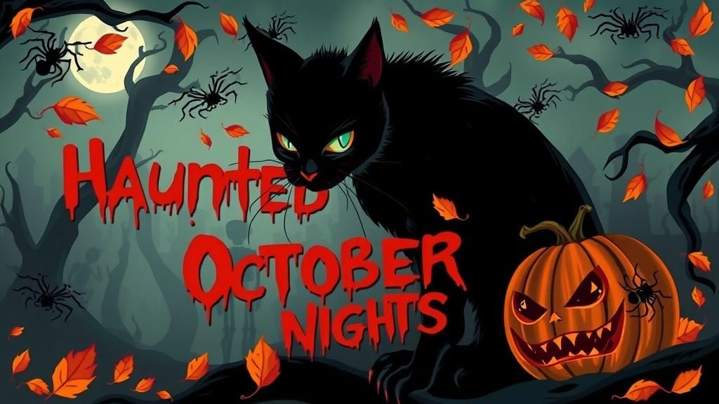 Evil Black Cat Illustration for Haunted October Nights