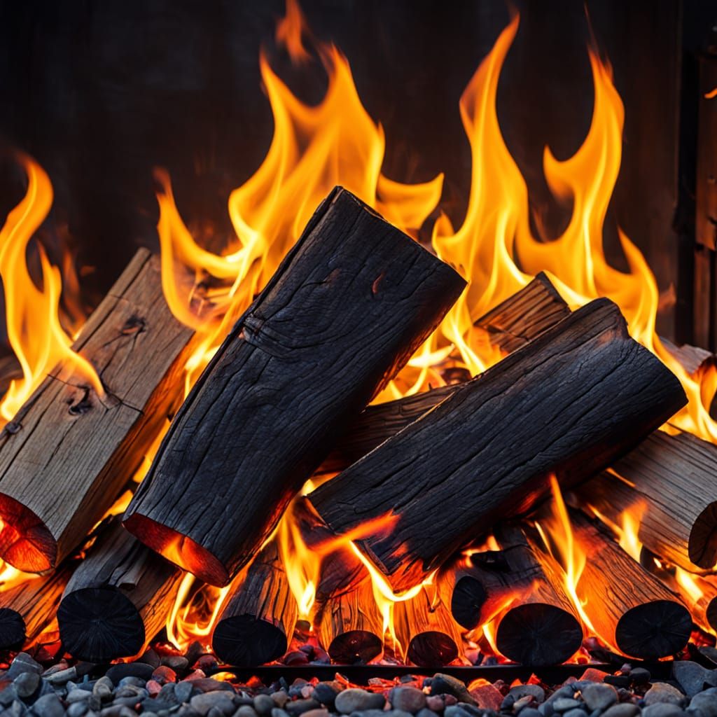 Cozy Warm Flames in a Fireplace