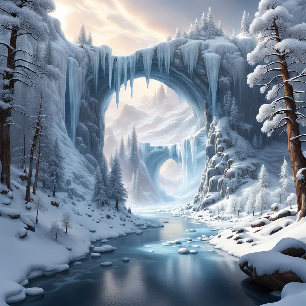 Winter Wonderland Meets Frozen Landscape in Ethereal Matte P...