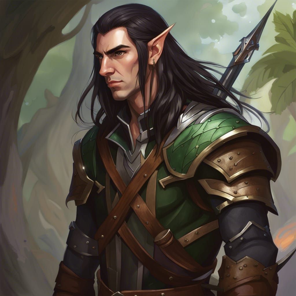 Detailed Wood Elf Warrior Portrait