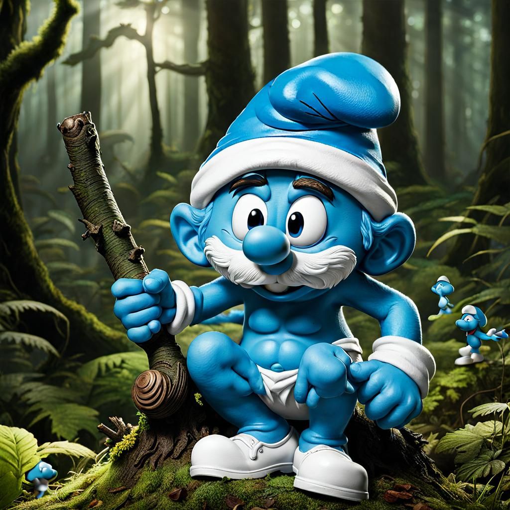 Papa Smurf in Fantasy Forest