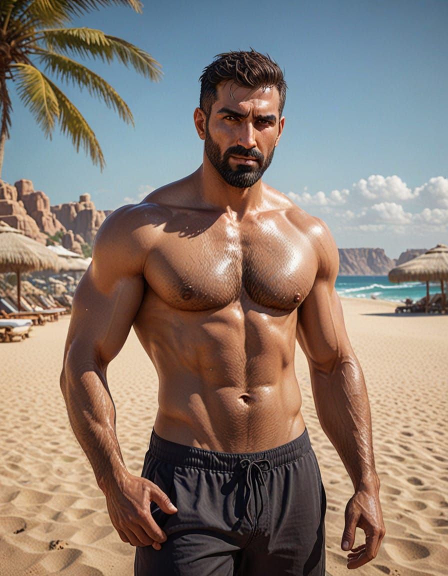 Masculine Middle Eastern Gentleman in Triadic Colors