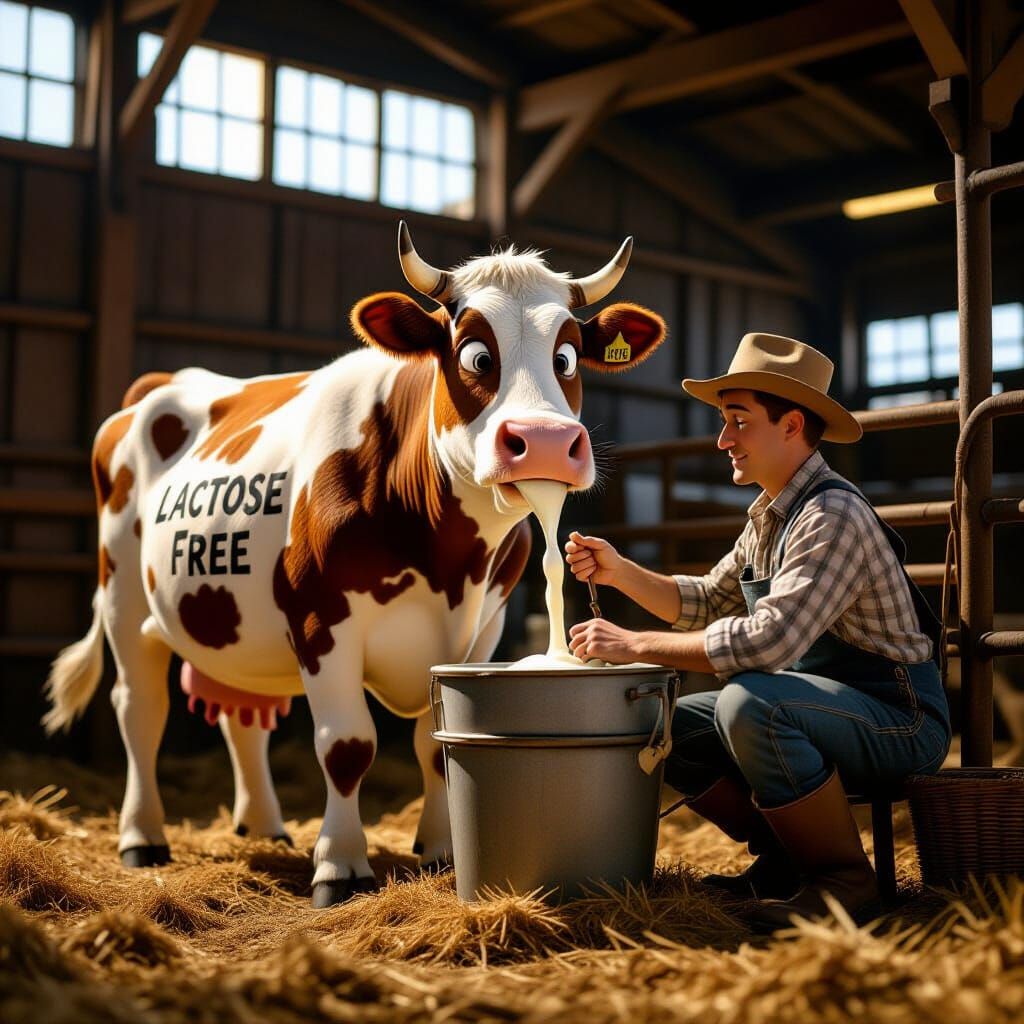 Cuddly Cow Milked by Farmer, "Lactose Free"