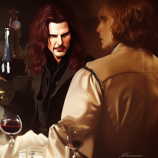 Tom Cruise as Vampire Lestat: Hyperdetailed Portrait