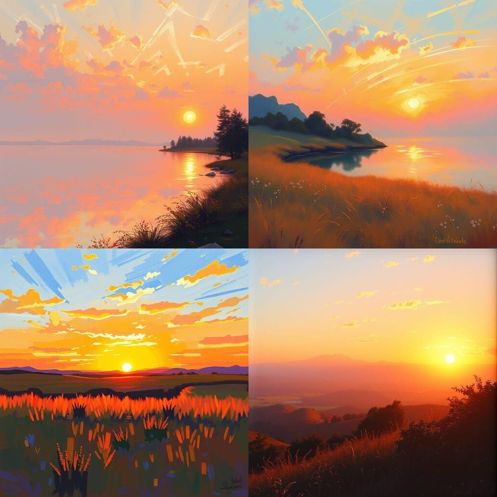 Beautiful AI Generated Sunset Image
