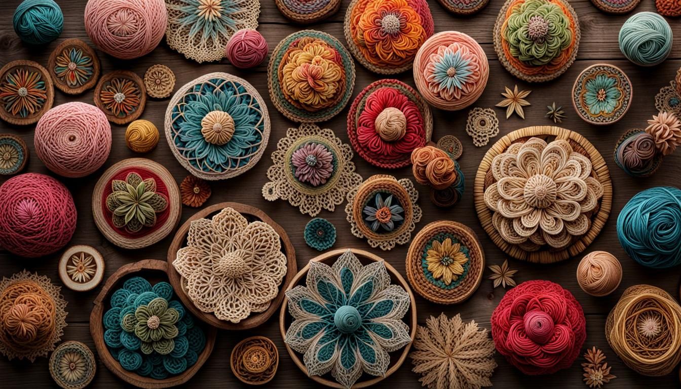 Lace Art Flowers on Found Wood