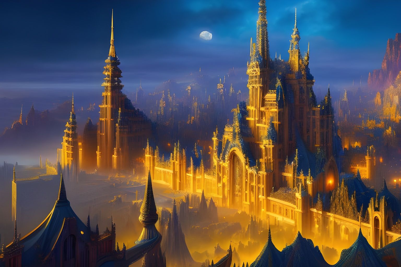 Crystalline City: Art Nouveau Fantasy Architecture