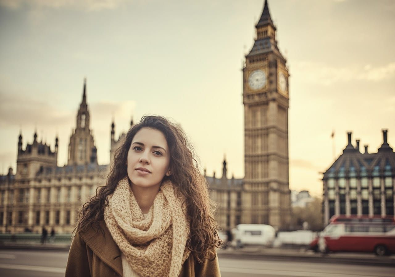 Woman in London: Warm Grainy Film Photography