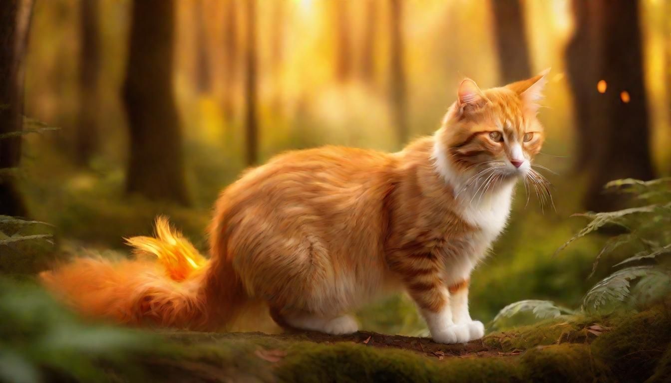 Whimsical Ginger Tomcat in a Forest Glade