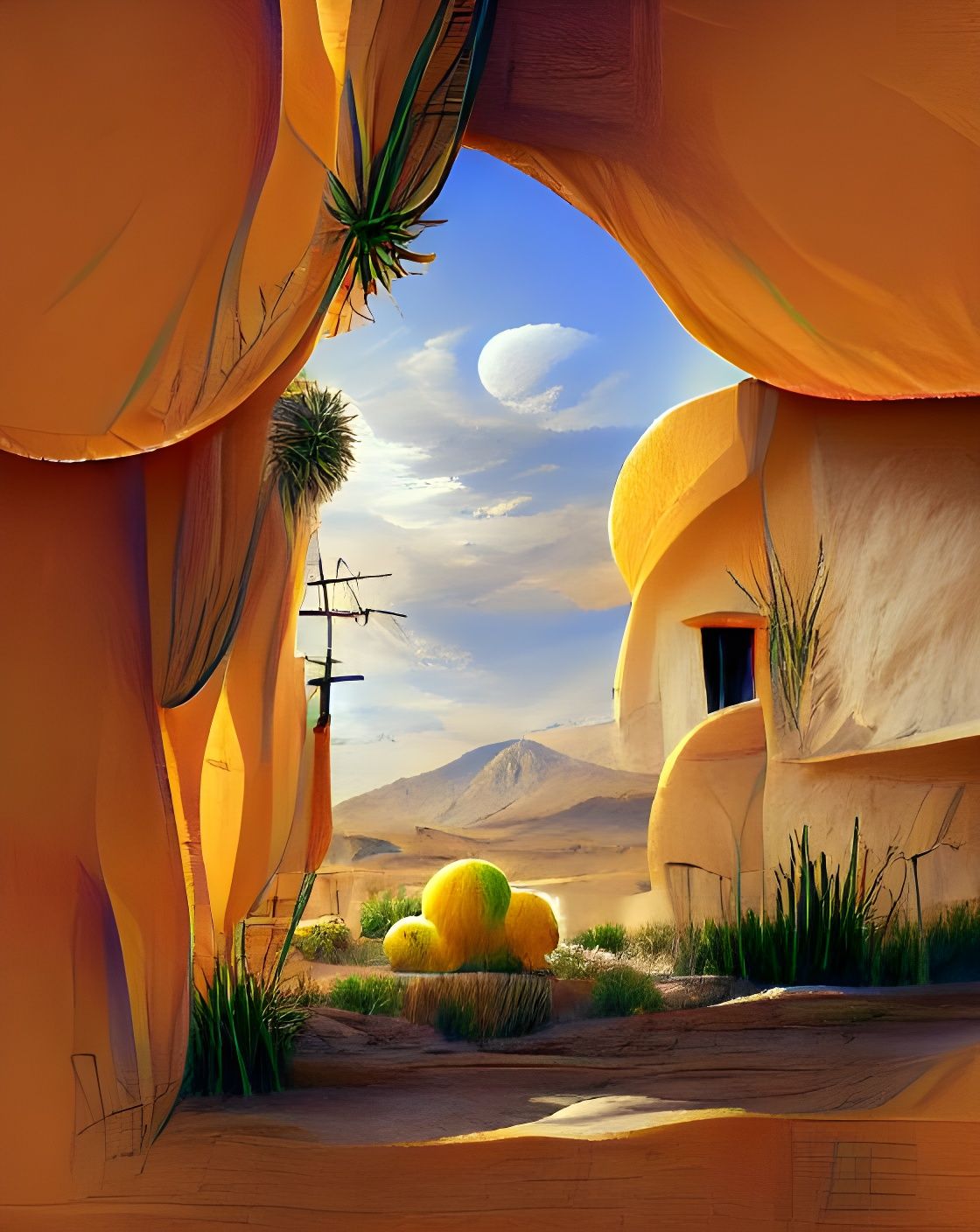 Desert Kingdom in Rococo Art Nouveau Style