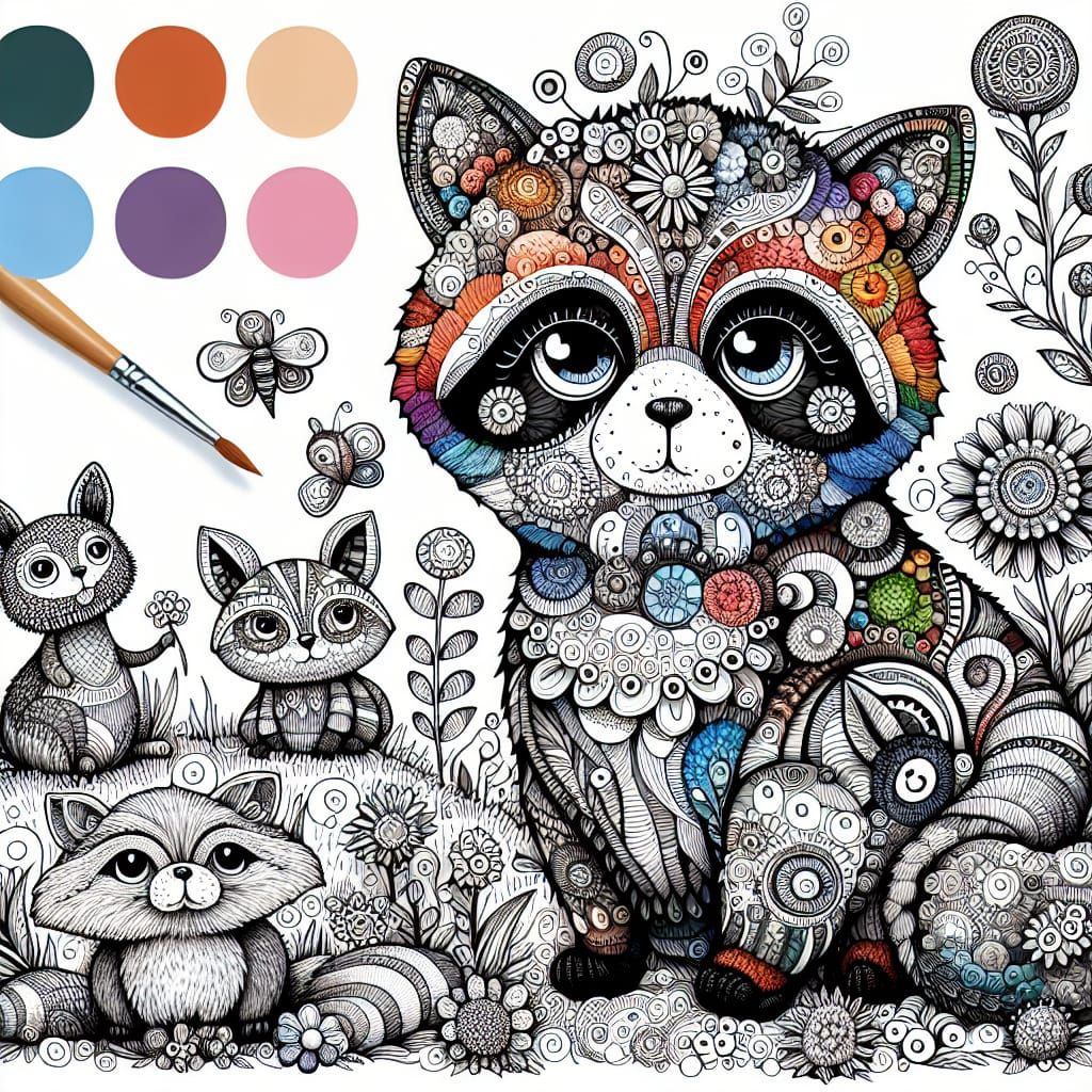 Whimsical Animals in Impasto Style