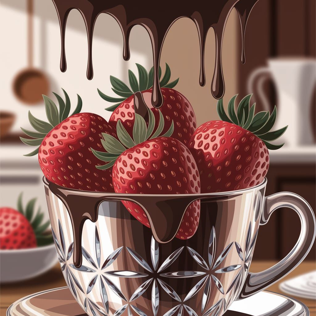 Crystal Cup of Chocolate Covered Strawberries