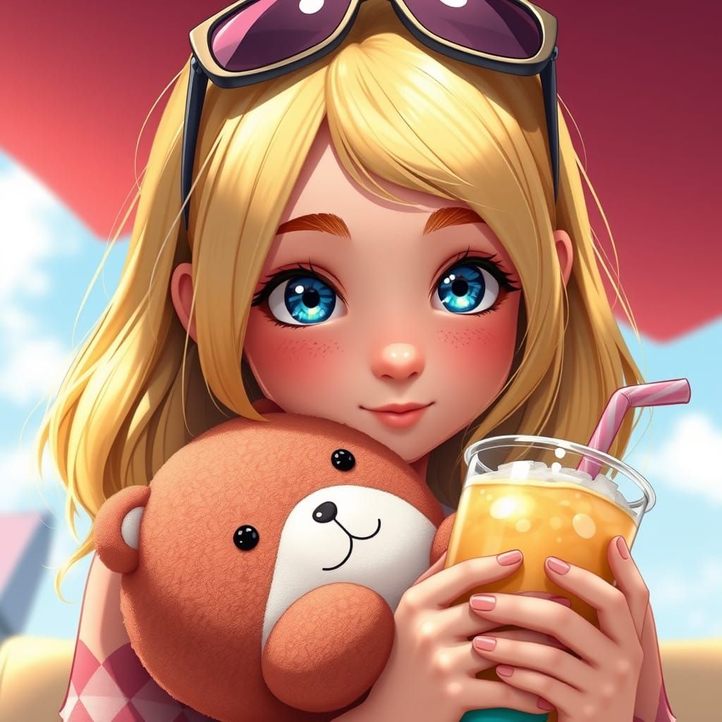 Vibrant Pre-Teen Girl with Sun-Kissed Locks Embarks on Whims...