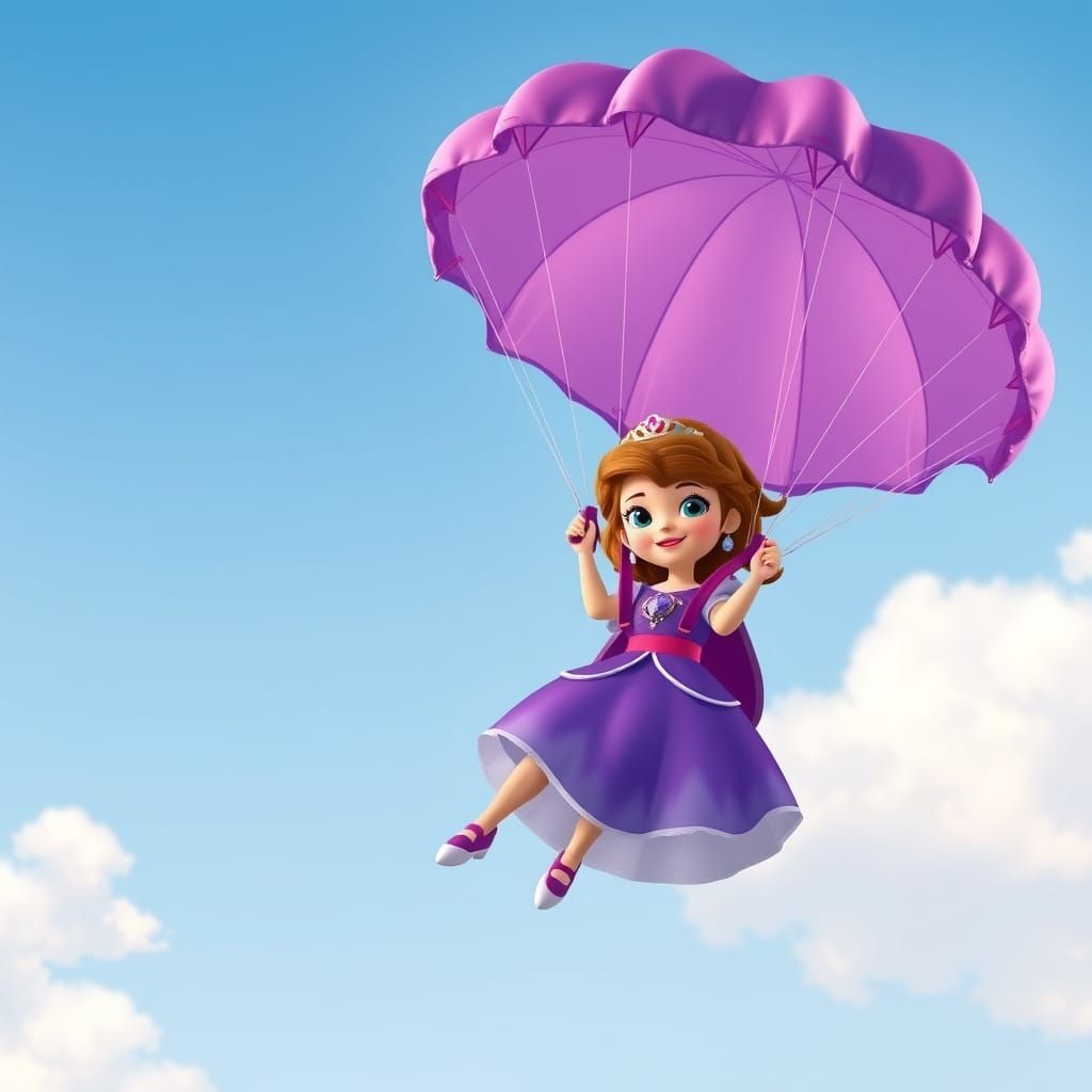 Princess Sofia Skydiving in Disney Junior Style