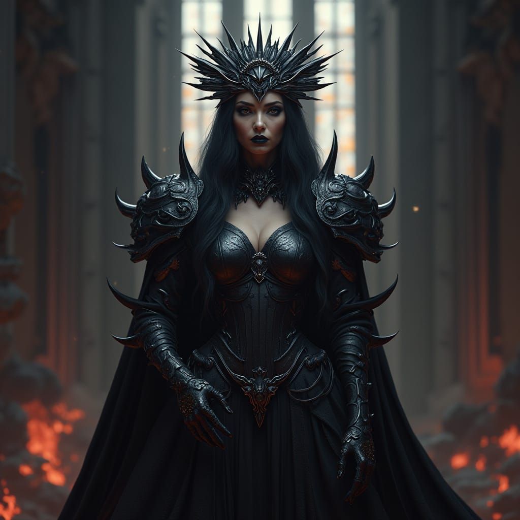 Regal Sith Empress in Dark, Gothic Sci-Fi Style