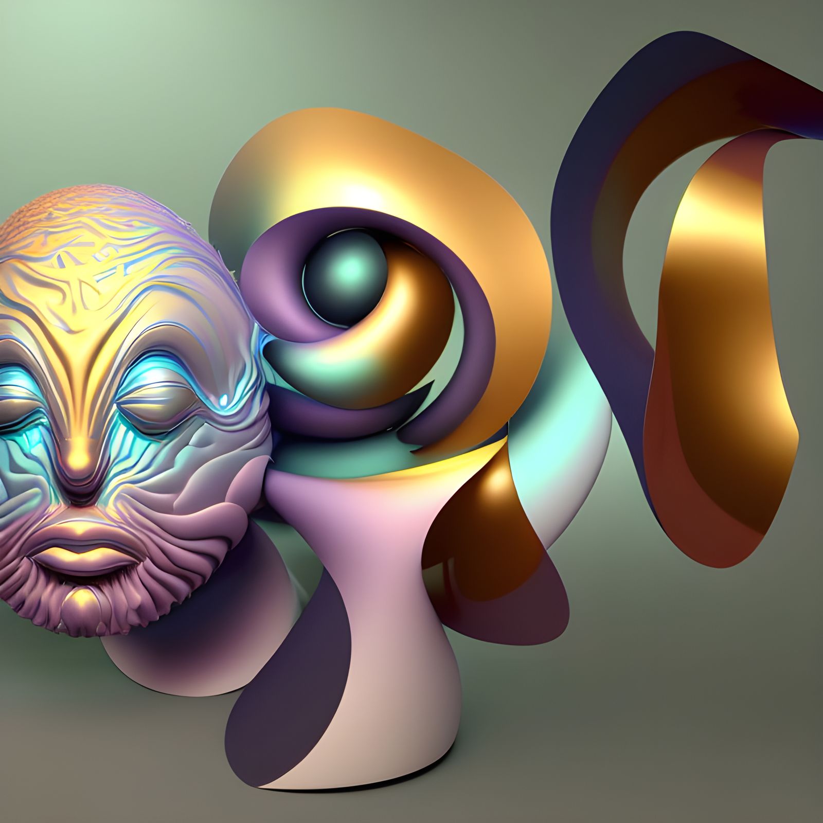 Ultrarealistic 3D Fractal Art in Gold