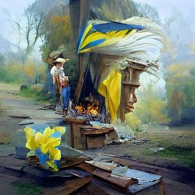 Ukraine Landscape in Oil Painting Style