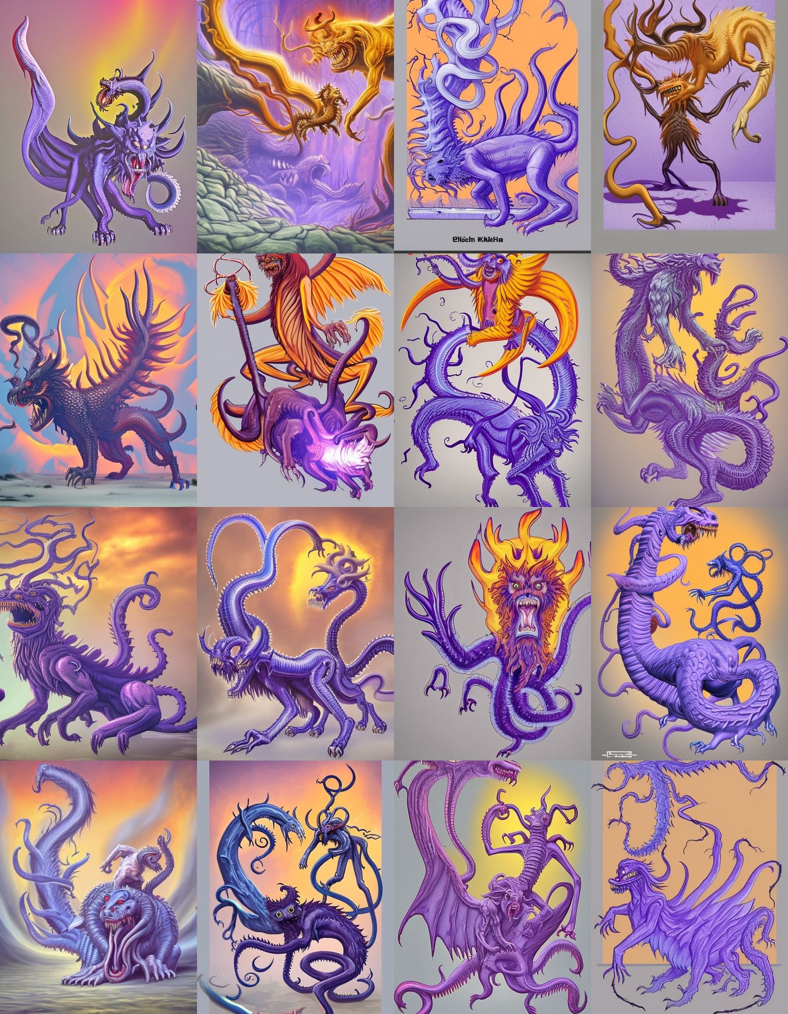 Eldritch Manticore with Chainsaw in Horror Style