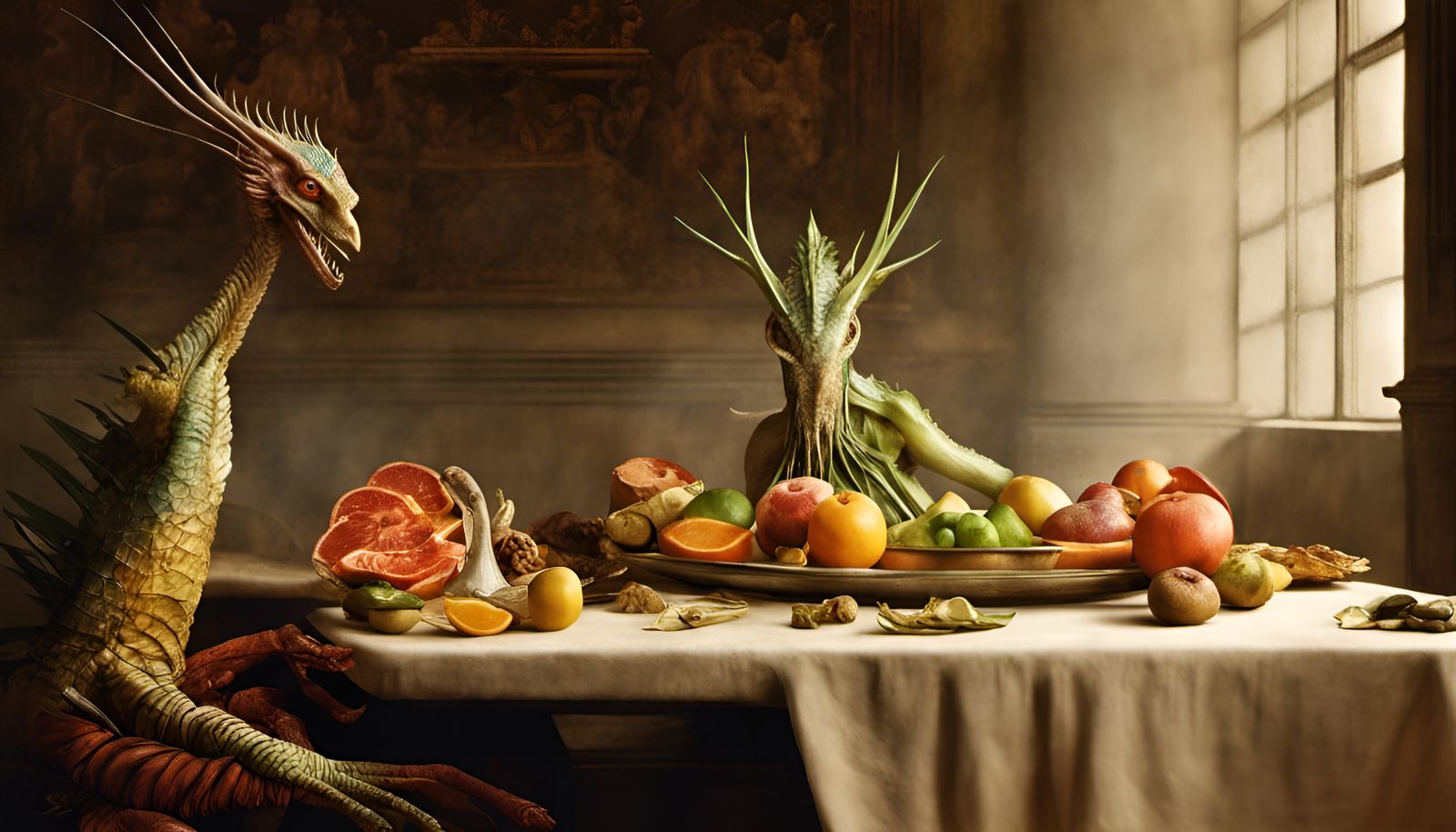 Exotic Creatures in Bizarre Alien Landscape: 8k Render