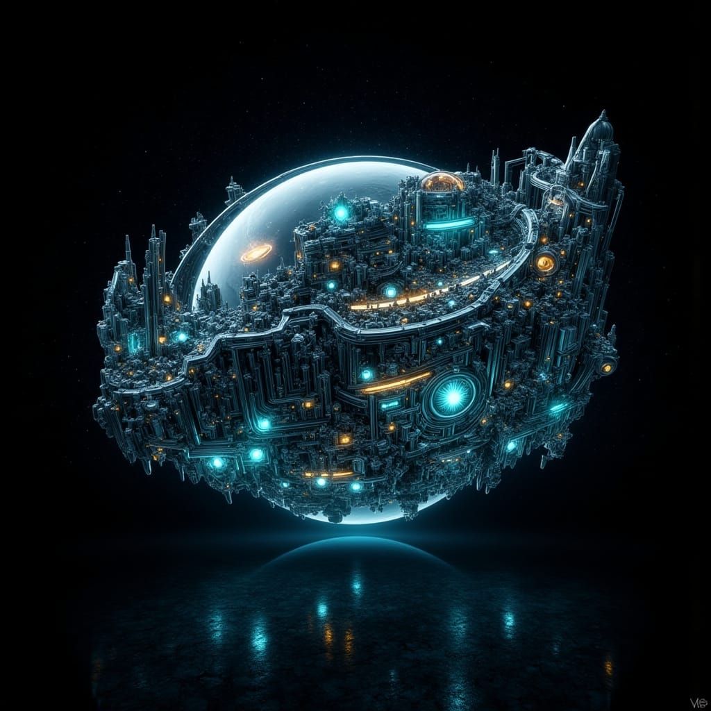 Mysterious Futuristic Tool in Dark Void, Sci-Fi Realism