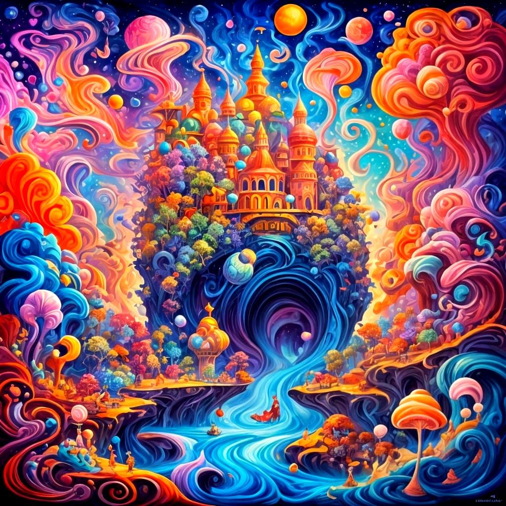 Ethereal Fairy Rides Minotaur in Fantastical Matte Painting