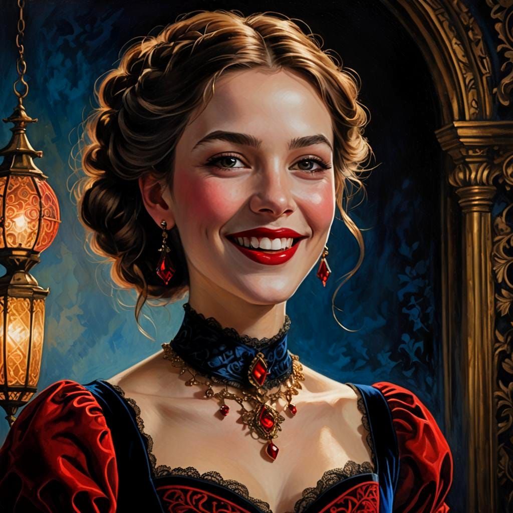 Gothic Girl in Sumptuous Victorian Dress